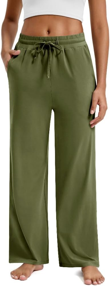 Maxbee Wide Leg Pants for Woman, Loose Sweatpants Women with Pockets,Baggy Casual Drawstring Yoga Pants Long Style - Image 2