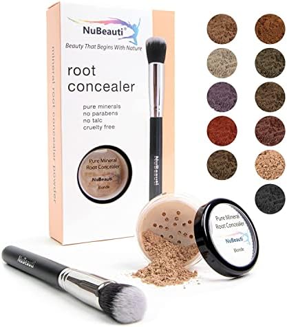Hair Root Touch Up Powder – Root Cover Up Hair Powder – 11 True-to-Nature Root Concealer Shades – Zero Fragrance, Talc or Parabens – Hair Cover Hairline Powder by NuBeauti (With Brush, Blonde)