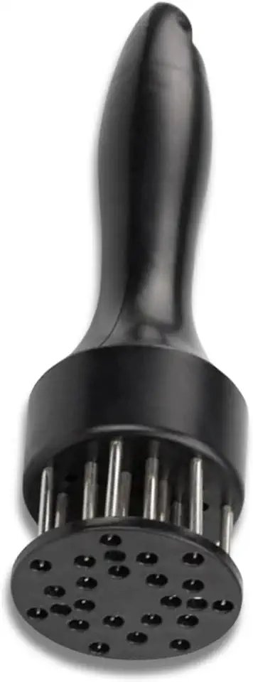 Amaciador Batedor De Carne Bife Com Furador Manual Aço Inox Churrasco Casa Buritis