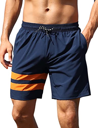 Nonwe Mens Swim Trunks with Compression Liner Quick Dry Summer Board Shorts Swimwear2