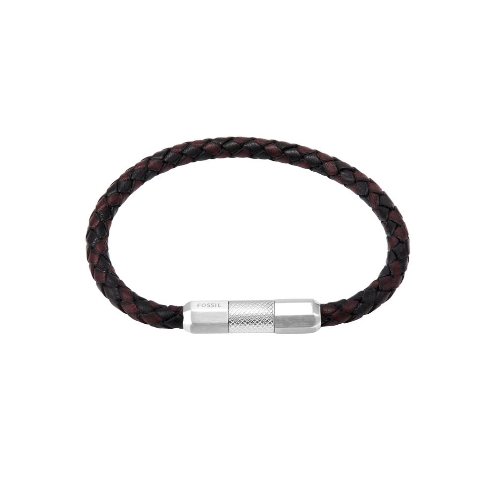 FOSSIL Men Leather or stainless steel adjustable closure bracelet