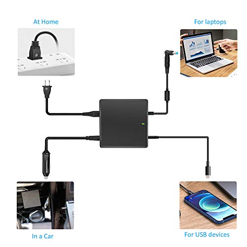 Belker 90W 3 In 1 Universal Laptop Ac Adapter Car Charger With Usb Replacement For Hp Dell Lenovo Acer Asus Ibm Toshiba Compaq Samsung Sony Fujitsu Gateway Notebook Ultrabook #TOP3