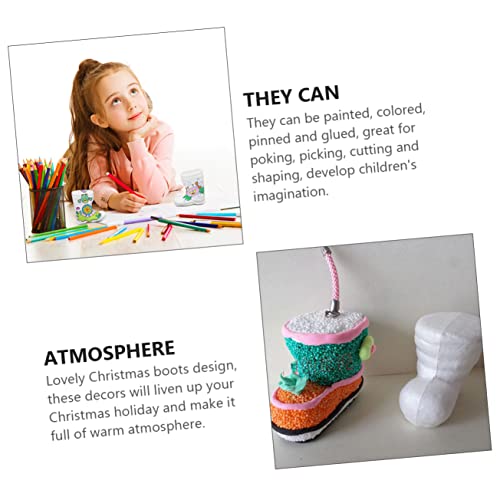 20pcs Polystyrene Froth Christmas Boots Craft Decorations for Holiday Party School Projects Creative Christmas Ornaments for Boys and Girls to Paint and Decorate2