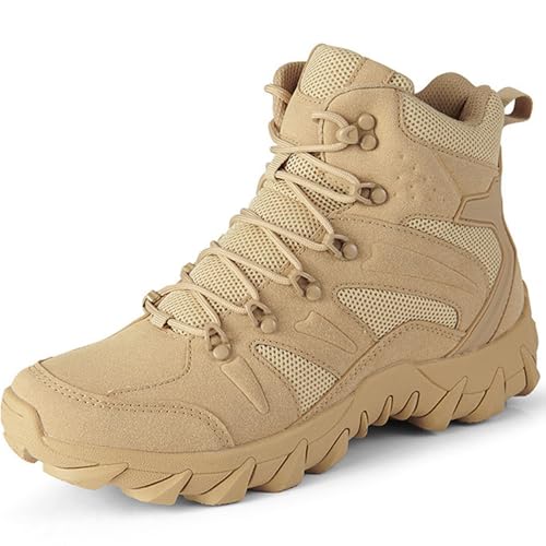 Image of Men's Military Tactical Boots Combat Boots 6 Inches Lightweight Work Army Side Zipper Motorcycle Boot