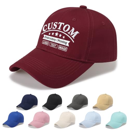 Image of Custom Hat Embroidered Printed Logo Image Text Baseball Cap for Men&Women