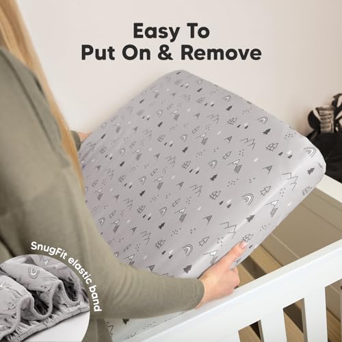 Image of KeaBabies 2-pk Organic Cotton Crib Sheets for Boys Girls 52x28 (Cove) | Fitted Crib Mattress Sheet Neutral, Breathable Cover for Baby Bed Set, Toddler Mattress, Soft & Cute Prints
