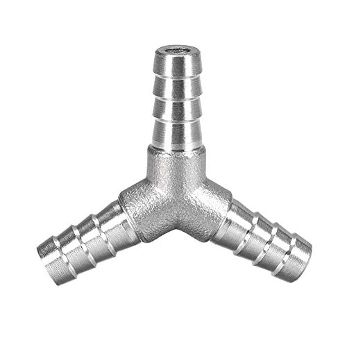 Metaland Stainless Steel 3/8" Hose Barb Y Barbed Fitting 3 Way Wye Adapter With 3Pcs Hose Clamps #TOP2
