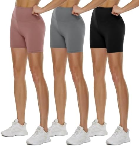 3 Pack High Waisted Biker Shorts for Women – 3"/ 5"/ 8" Black Wor...