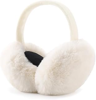 THE DDS STORE Muffs for Women - Winter Ear Warmers - Soft &amp; Warm Cable Knit Furry Fleece Earmuffs - Ear Covers for Cold We...