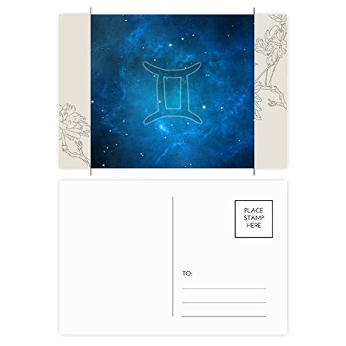 Carte postale nuit étoilée lot de 20 pour un cadeau d'anniversaire Gémeaux unique
