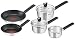 Produktbild Tefal Simpleo B906S544 Topfset aus Edelstahl, 5-teilig, 14 cm Milchtopf, 16 cm / 18 cm Stielkasserolle mit Deckel, 20/24 cm Bratpfannen