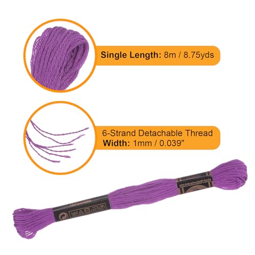 Image of HARFINGTON 12 Skeins Embroidery Floss 8.75yds(8m) Egyptian Long-Staple Cotton Cross Stitch Thread for Sewing DIY Bracelet Yarn String and Crafts, Deep Pink(6033)