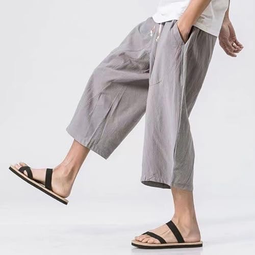 Pantalón Capri Baggy de Lino para Hombre con Bolsillos miniatura 5