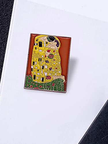 Art Painting Kiss Brooch Creative Metal Enamel Pin Ladies Badge Fashion Accessory Abstract Art Deco Painting Lover For Hat Jacket Cotton Shirt Skirt Canvas Bag #TOP4