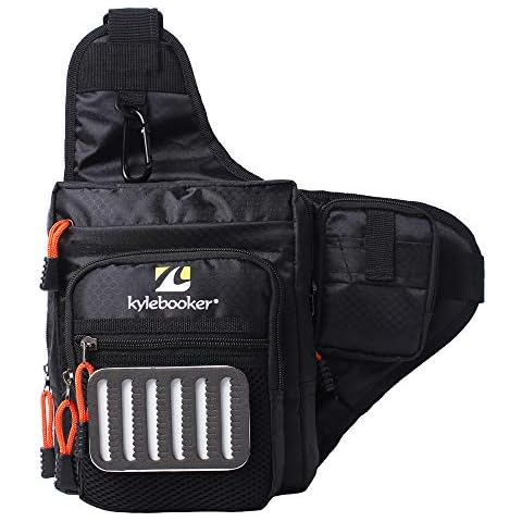 Kylebooker Fishing Tackle Bag Multi-Purpose Cross Body Sling Bag Fishing Storage Pack for Men and Women(Black) Cover