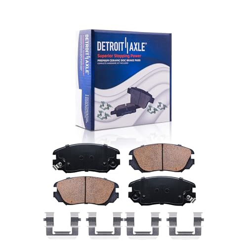 Image of Detroit Axle - Front Brake Kit for 10-17 Chevrolet Equinox 14-20 Impala | 13-15 Malibu 10-16 Buick LaCrosse 11-17 Regal Drilled Slotted Disc Brake Rotors Ceramic Brake Pads: 12.64 inch inch Rotor