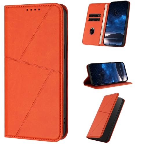 Jiajihua Funda Compatible con Huawei P30 Pro (2019),Compatible con Huawei P30 Pro (2019) Cierre magnético [PU Cuero + Funda de teléfono] Cartera Ranura para Tarjeta Flip Stand Orange