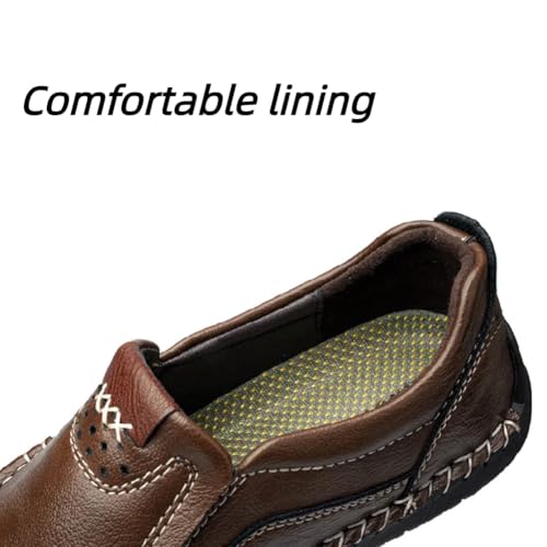 Men's Casual Leather Shoes, Genuine Leather Slip-On Lazy Business Casual Soft Sole Loafers2