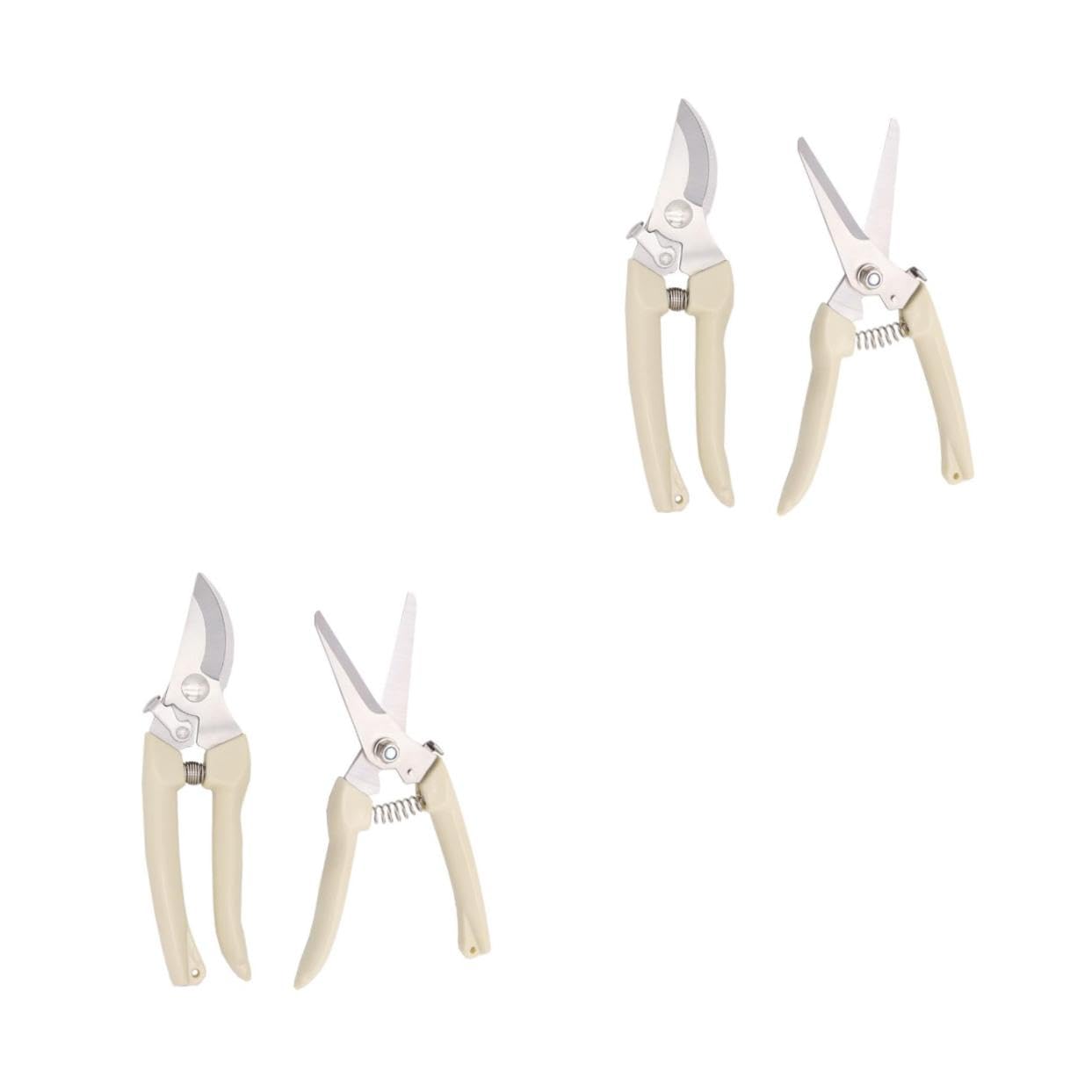Abaodam 2 Sätze Gartenschere Handschneider Buschschere Pflanzenschneider Gartengeräte Zum Jäten Astschere Handscheren Für Die Gartenarbeit Astschneider Rostfreier Beige 2 Stück * 2