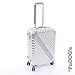 Produktbild Cool-9 Aluminium-Reisekoffer Silber M, 59 Liter Volumen, mit TSA Zahlenschloß, 4 Leichtlaufdoppelrollen, Verzurrgurte auf jeder Seite, Teleskopgriff, edles Design aus Aluminium
