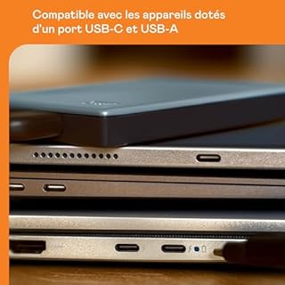 WD 4To My Passport Disque Dur Externe Portable, Fonctionne avec appareils USB-C et USB-A, Sauvegarde et protection par mot de passe, USB 3.2 Gen 1,