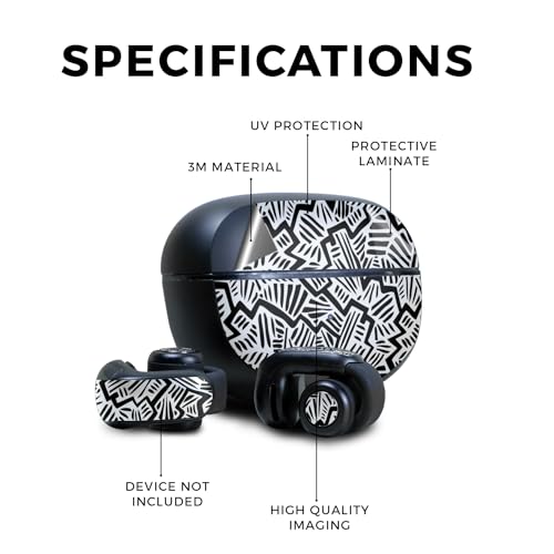Image of Skin Compatible with Bose Ultra Open Earbuds - Abstract Black - Premium 3M Vinyl Protective Wrap Decal Cover - Easy to Apply | Crafted in The USA by MightySkins