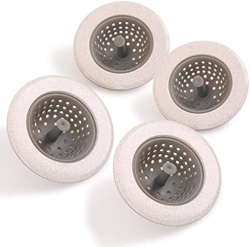 Silicone Kitchen Sink Strainer, Sink Drain Catcher Plug, Wide Rim 4.5" Diameter, 4 PCS