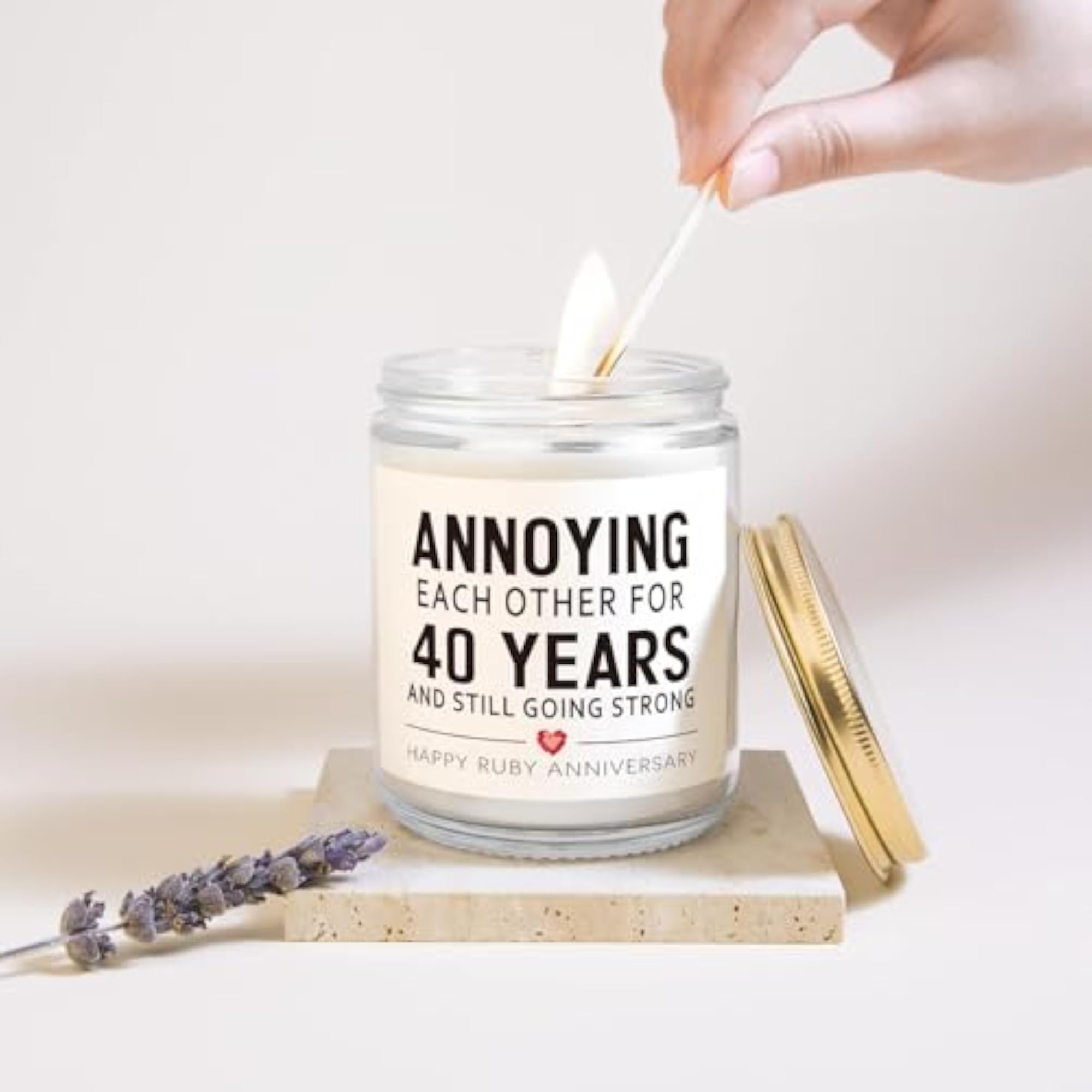 40th Anniversary Candle Gift