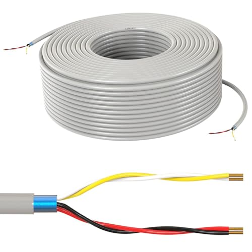 Lumonic Telefonkabel JYSTY grau | 2x2x0,6mm CCA | 25m | farbcodiert & geschirmt | Metermarkierung | Fernmeldekabel, Telefonanschlusskabel