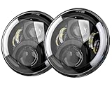 Faro anteriore a LED nero da 7 pollici H4 per AM General per Hummer H1 e H2