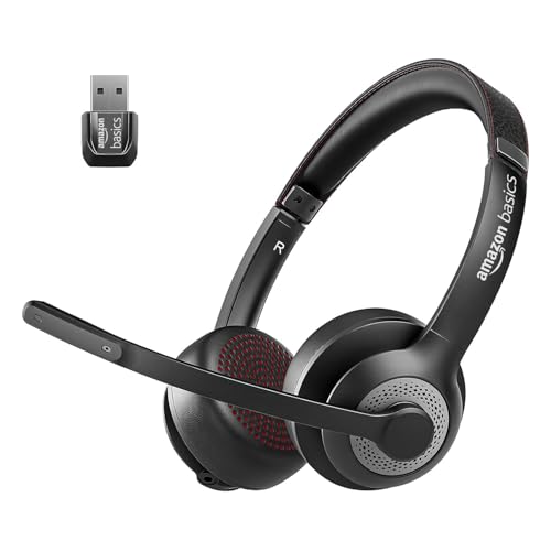 Image of Amazon Basics Pro Series Noise Cancellation Tri Mode On-Ear PC Headphone with Mic | 2.4 GHz Wireless | Bluetooth | Wired Connection | 30 Hours Playtime | 30 mm Driver | Type-C Charging Port (Black)