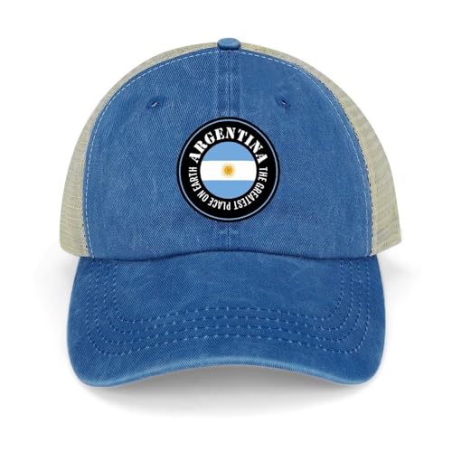 Yelolyio Casquette d'extérieur en maille pour homme Casquette de baseball The Greatest Place On Earth Casquettes de coton Argentine Drapeau Argentine Casquettes de baseball Chapeaux de pêche