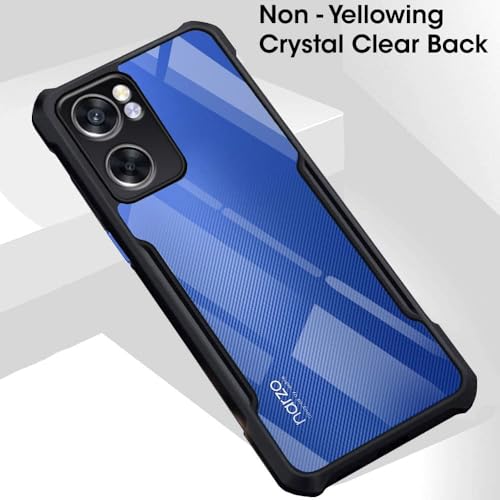 Image of WOW IMAGINE Shock Proof Clear Protective Back Case for Realme Narzo 50 5G | Oppo K10 5G - AirEDGE Technology | 360 Degree Camera Protection | Transparent Hybrid Back Case Mobile Cover - Black