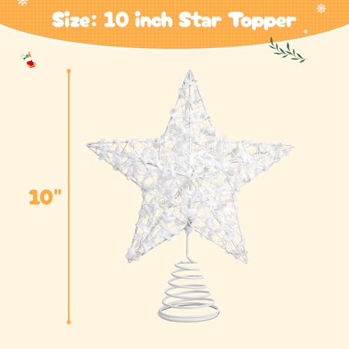 SpecialYou 10 Inch Lighted Christmas Tree Topper Star – Glittering Tree Topper with Warm White Lights, Holiday Tree Decoration by SpecialYou - Image 6