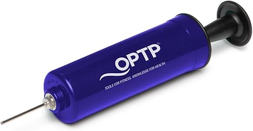 OPTP Bomba de inflado de aguja bomba de bola de ejercicio con aguja para bolas de ejercicio y masaje de tamaño pequeño a mediano, bomba de bola