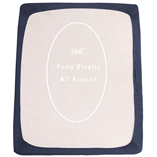 Drap-housse jersey coton King bleu marine idéal pour des nuits douces