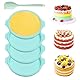 Silikon Backform, 4 Stück Rund Schichtkuchen Backform, Kuchenform Silikon für Schichtkuchen Käsekuchen Regenbogenkuchen und Chiffonkuchen 17,5 x 2,6 cm Grün