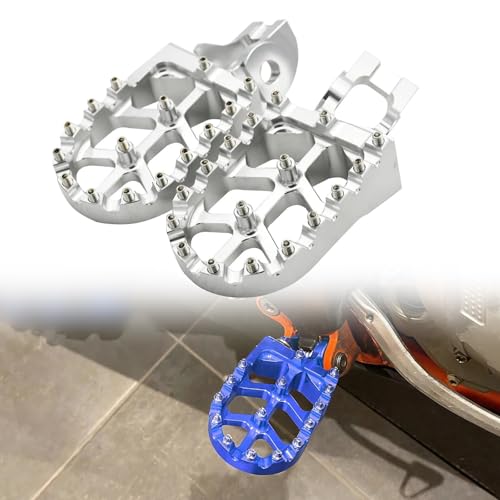 Motorrad 57mm Breite Fußrasten Fußrasten Pedale Für Husqvarna TC FC TX FX TE FE 125-501 2017-2022 2018 2019 2020 2021 Fußstützen(Silver)