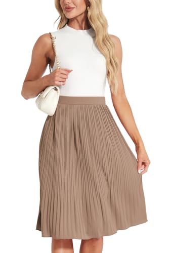 Women Classic Chiffon Flowy Pleated Midi Skirts3