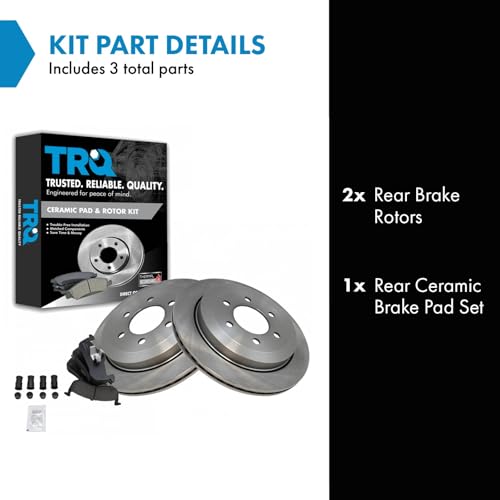 Image of TRQ Rear Ceramic Brake Pad and Rotor Set