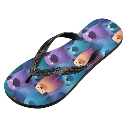 Flip Flop Sandals Watercolor Cute Dog Print for Women Men Beach Outdoor XS2