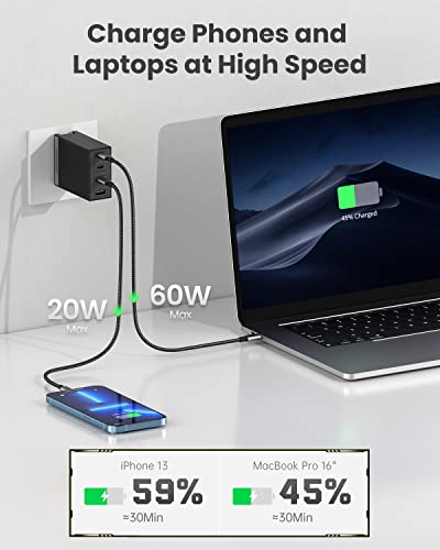 Shargeek Storm2 100W Power Bank 25600Mah With Transparent Case And Ips Screen & Shargeek 100W Usb C Charger With Usb C*3 And Usb A*1 Ports #TOP2