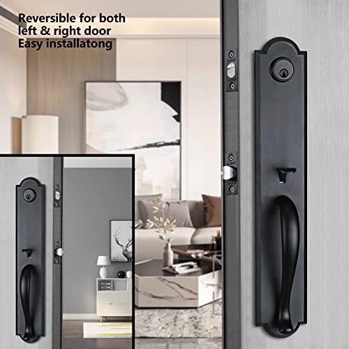 Newbang Matte Black Double Door Handle Set,(Keyed And Dummy Set),Mdhst2018Db-Set #TOP7