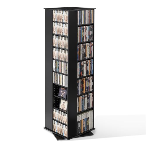 Vevor Mueble De Almacenamiento Multimedia, Torre Para Cd, 34 Compartimentos, Giratorio, Para Cd, Dvd, Libros Y Discos De Juegos, Ideal Para Sala De Estar, Oficina En Casa, Sala De Grabación, Negro