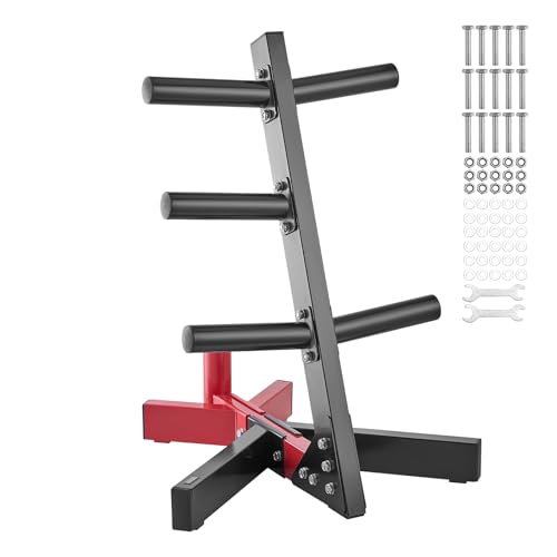 VEVOR Weight Plate Rack, L Frame Weight Plate Tree for 2-Inch Weight Plates, Standard Weight Plate Tree, 500 lbs Load Capacity Weight Storage Holder, Home Gym Barbell Rack Storage Stand, Black & Red - Image 9