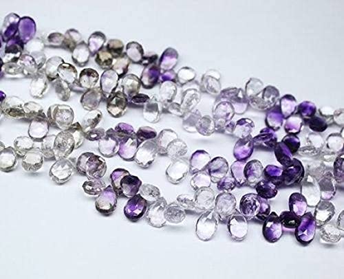 Amethyst Rutile perles de quartz violet facettées en poire 12mm 8mm pour loisirs créatifs