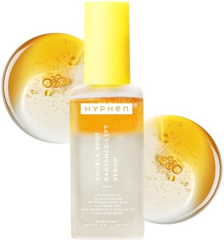 Hyphen 18% Brightening + 20% Collagen Face Serum | Double Shot Serum with 11% Mandarin 5% Niacinamide 2% PGA & Bakuchiol | Summer Skincare | Brightening, Hydrating & Collagen Boost for Dry Skin - 50ml