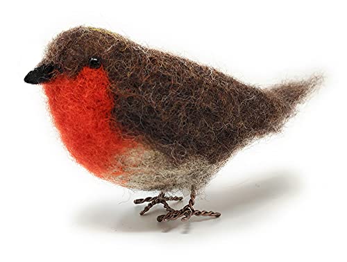 The Crafty Kit Company Kit de feutrage à l'aiguille - Oiseaux britanniques Robin | Kit de feutrage DIY 100% laine Corriedale - Cadeau fait main pour adultes, adolescents et débutants | Âge 10+