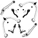 Detroit Axle - 8pc Front Upper and Lower Forward Control Arms w/Ball Joints, Sway Bars and Outer Tie Rods for 2003 2004 2005 2006 2007 Infiniti G35 RWD - [2003-2009 Nissan 350Z RWD]