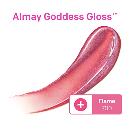 Lip Gloss By Almay, Non-Sticky Lip Makeup, Holographic Glitter Finish, Hypoallergenic, 700 Flame, 0.9 Oz #TOP4